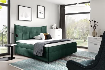 Produktbild von Boxspringbett Schlafzimmerbett FABIEN 180x200cm Grün inkl. Bettkasten