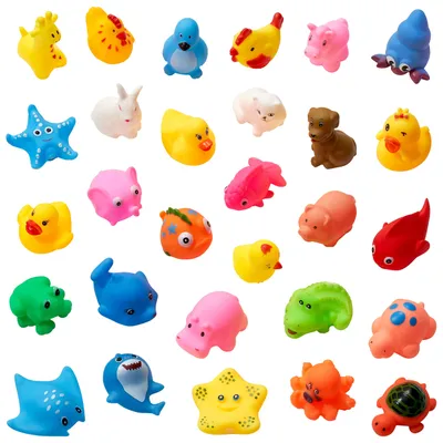 Produktbild von THE TWIDDLERS 30 Stück Wasserspritztiere für Badewanne & Pool – BPA-freies Badespielzeug Set – Meerestiere & Bauernhof Figuren als Mitgebsel, Adventskalender & Schultüte (Jungen & Mädchen)