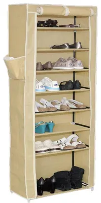 Produktbild von Schuh-Stoffschrank Beige mit 8 Ablagen