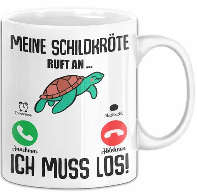 Produktbild von Meine Schildkröte Ruft An... Ich Muss Los Tasse Geschenk Für Schildkröten Liebhaber Geschenkidee Kaffee-Becher (Weiß)
