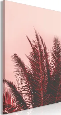 Produktbild von Vlies Leinwandbild - Palm Trees at Sunset (1 Part) Vertical 20x30 cm Blätter b-C-0654-b-a