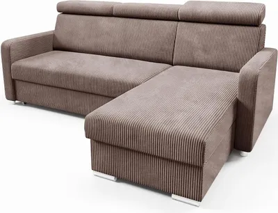 Produktbild von LIKMA Braun Ecksofa Mako 213x165 cm mit Schlaffunktion (190x125 cm) Eckcouch mit Bettkasten und Verstellbare Kopfstützen Wohnlandschaft