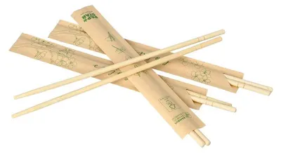 Produktbild von 1000 Paar Essstäbchen Bambus "ASIA" rund 22,5 cm einzeln gehüllt