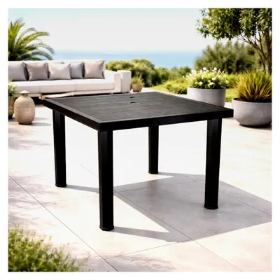 Produktbild von Bistrotisch Kunststoff Outdoor Tisch Anthrazit eckig Balkontisch Gartentisch Terrassentisch wetterfest L80xB75xH72cm