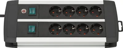 Produktbild von brennenstuhl Steckdosenleiste Premium-Duo-Alu-Line 8-fach Kabellänge: 3 m