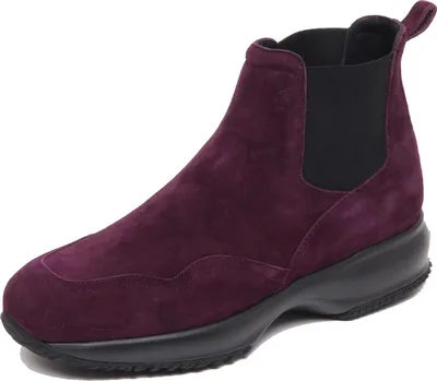 Image de F6344 beatles donna dark purple HOGAN INTERACTIVE CHELSEA boot chaussure femme