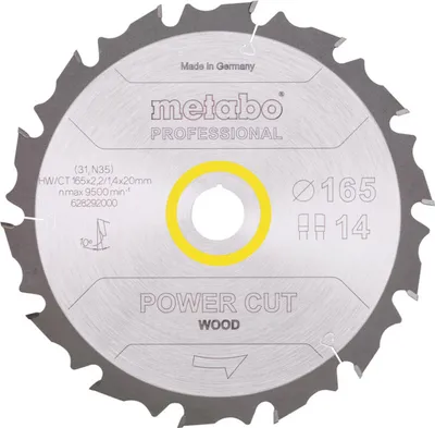 Image de Metabo PowerCutProf 165x20 14FZ/FA 10°, 628292000