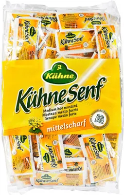 Produktbild von Kühne Mittelscharfer Senf fein würzig Portionsbeutel 150x 10g (1500g)