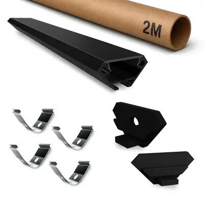 Produktbild von LED Aluminiumprofil ECK2 Schwarz – Eckprofil 2 m für LED-Streifen bis 14 mm mit Abdeckung