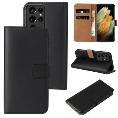 Produktbild von Handyhülle für Samsung Galaxy S21 Ultra Klapphülle Bookcase Flip Cover Hülle Handy Tasche Etui Farbe: Schwarz