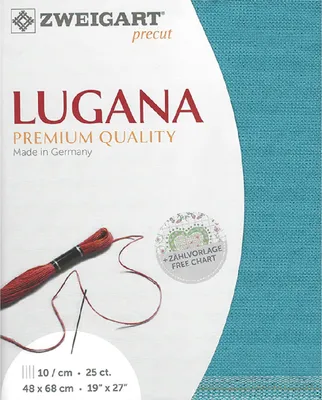 Obrázek produktu pro LUGANA Zweigart rovnoměrná vazba, předstřižená 25 ct. 3835 barva 6136 modrý kosatec, vyšívací tkanina 48x68 cm