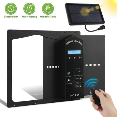 Obrázok produktu pre Jayseuw klapka pre kurčatá Bočné otváranie dvierok Automatické dvierka pre kurčatá s diaľkovým ovládaním, hliník - ideálne pre kurníky, hydinárne a domáce zvieratá