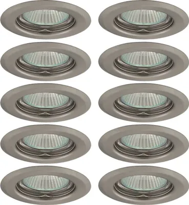 Produktbild von 10 x Einbaustrahler Einbauleuchte AXL 2114 Chrom matt rund max. 50W GU5,3 ohne Leuchtmittel
