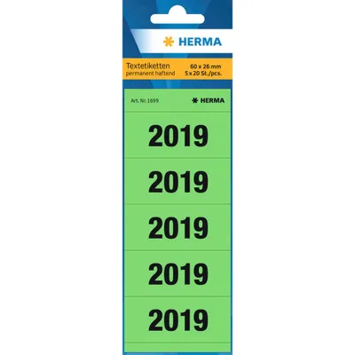Produktbild von HERMA 1699, Schwarz, Grün, Rechteck, Permanent, 60 mm, 26 mm, 100 Stück(e)