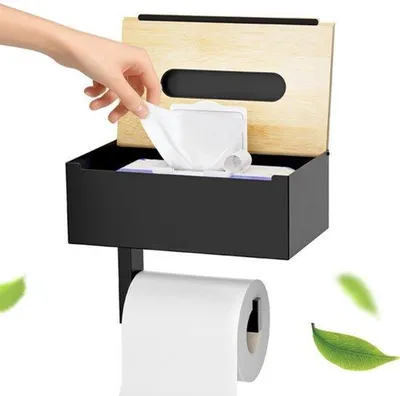Produktbild von Toilettenpapierhalter mit nassen Wischtüchern Box, Toilettenpapierhalter ohne Bohren