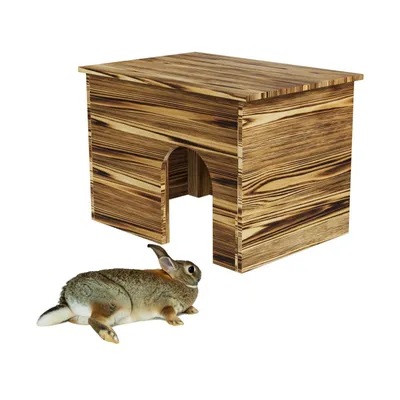 Productafbeelding van Huisje voor kleine dieren, houten huis, hol, konijnen, cavia's, houten buitenverblijf voor kleine dieren, model 10778