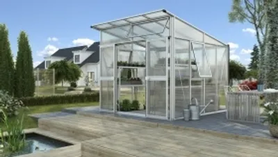 Produktbild von Vitavia Gewächshaus "Aura 7800" weiß 7,8 m² 10 mm HKP