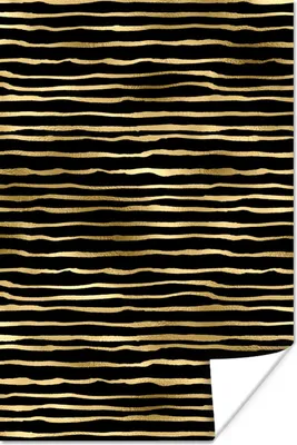 Produktbild von MuchoWow® Poster Muster - Streifen - Gold 80x120 cm - Papierdruck