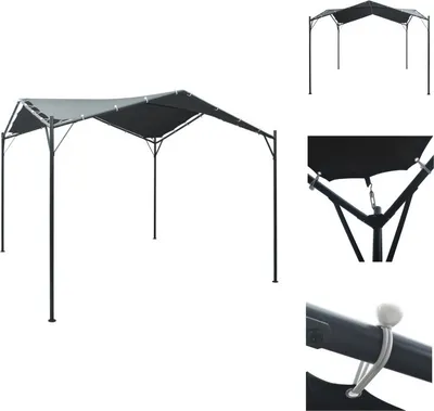 Immagine prodotto di vidaXL Tettoia per padiglione 3x3 m in acciaio antracite - Padiglioni e tende per feste