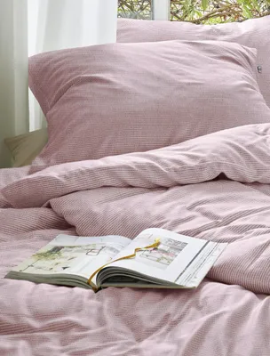 Produktbild von Irisette Seersucker Bettwäsche-Garnitur Easy 8514  Farbe rosa Größe  155x220+80x80cm