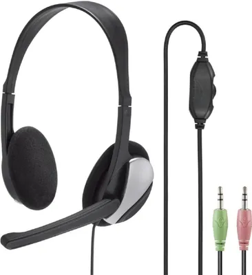 Produktbild von Hama Essential HS 200, Kabelgebunden, Anrufe/Musik, 20 - 20000 Hz, Kopfhörer, Schwarz, Silber