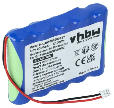 Produktbild von vhbw Akku Ersatz für VDW GP210AAHCB5BMXZ für Medizintechnik (2000 mAh, 6 V, NiMH)