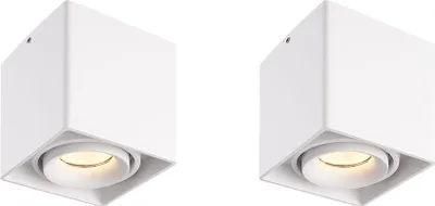 Produktbild von hoftronic LED Aufbaustrahler 2x 4W 345lm 2700K GU10 Weiß Dimmbar Schwenkbar