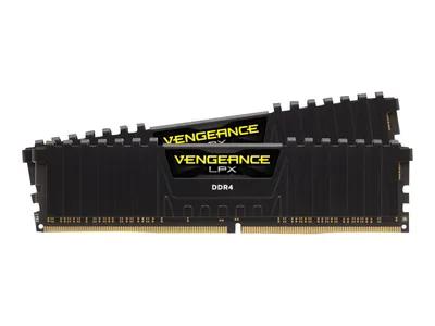 Produktbild von Corsair Vengeance LPX 16GB DDR4-2400, 16 GB, 2 x 8 GB, DDR4, 2400 MHz, 288-pin DIMM, Schwarz