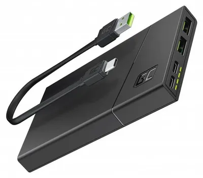 Obrázek produktu pro Přenosná powerbanka Green Cell GC PowerPlay10S, kapacita 10000 mAh, 2x USB Ultra Charge, 2x USB-C PD, 18W