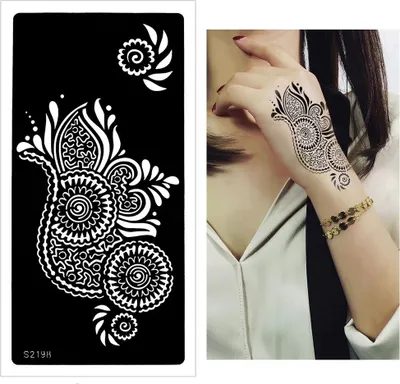 Produktbild von Henna Tattoo Schablone Airbrush Stencil Blume