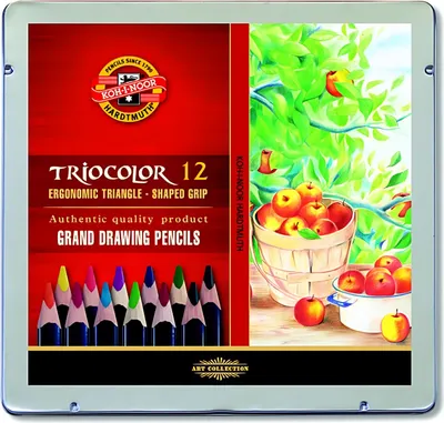 Produktbild von Buntstifte Triocolor  Jumbo / Künstlerfarbstifte  12er Set im Metalletui