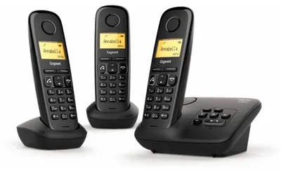 Produktbild von Gigaset A270A, Analoges/DECT-Telefon, Kabelloses Mobilteil, Freisprecheinrichtung, 80 Eintragungen, Anrufer-Identifikation, Schwarz