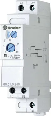 Produktbild von Finder Zeitrelais Rückfallverzögerung ohne Hilfsspannung 80.61.0.240.0000 80.61.0.240.0000 24 - 240 V DC/AC 1 Wechsler 8 (80.61.0.240.0000)