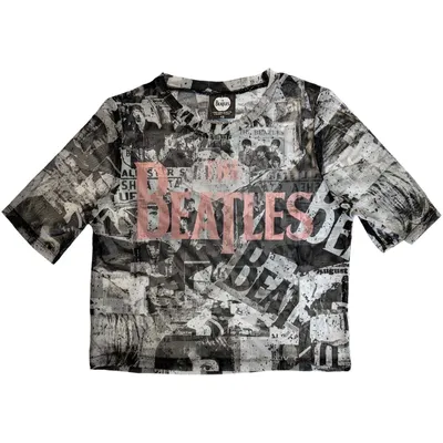 Obrázok produktu pre The Beatles All-Over-Print & Drop T Logo White XL Dámske Tričko