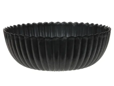 Produktbild von Pflanzgefäß Ø 25xH9cm rund Kunststoff anthrazit gewischt Pflanzschale Blumentopf Deko