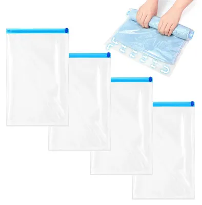 Aufbewahrungsbeutel 4er-Set, 60x40 cm, platzsparend, wiederverwendbar