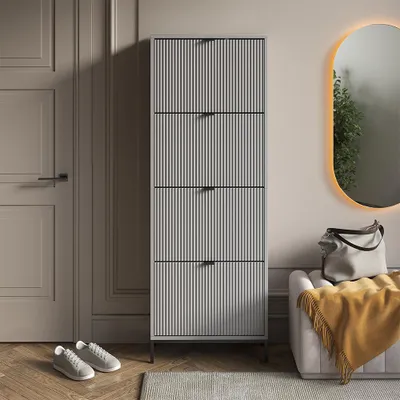 Zdjęcie produktu dla Wózek na buty Vicco Eliza Szary 60 x 168 cm z 4 składanymi szufladami, Model 56437