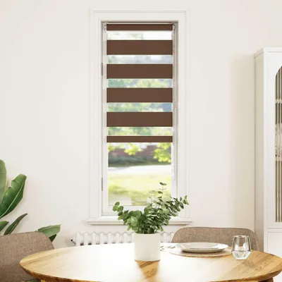 Produktbild von vidaXL Doppelrollo Braun 40x100 cm Stoffbreite 35,9 cm Polyester