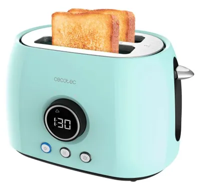 Produktbild von Cecotec ClassicToast 8000 Doppeltoaster Blau Digital Extra breit 800W Effizienz Zweitschlitz