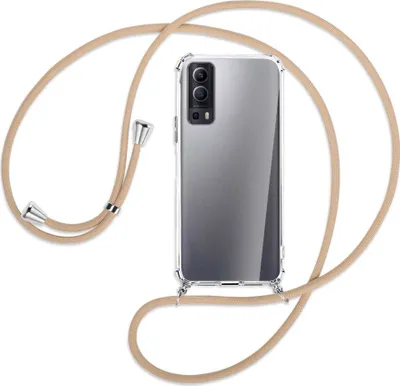 Produktbild von Handykette Backcover-Schutzhülle mit Band (Metall silberfarben) für vivo Y52 5G / Y72 5G / vivo iQOO Z3 - beige