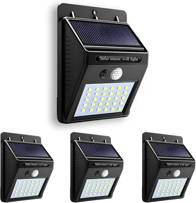 4er-Set Solar-Wandleuchten mit Bewegungsmelder, 800 Lumen, wasserdicht