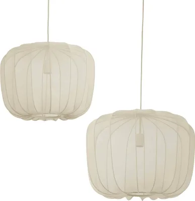 Produktbild von Light & Living - Hängelampe Plumeria – Sand – Set Ø50+Ø60 cm Hängelampe - Esstischlampe - Wohnzimmerlampe - Schlafzimmerlampe - Wohnzimmer