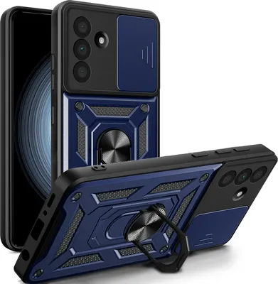 Produktbild von Outdoor Panzer Hülle für Samsung Galaxy A36 / Galaxy A56 mit Kameraschutz Ringhalter Bumper in Blau