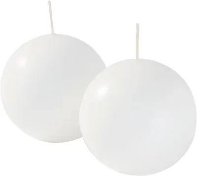 Immagine prodotto di Candele DI GIORGIO a forma di sfera, in cera, colore bianco, 8 x 8 x 8 cm, confezione da 4 pezzi