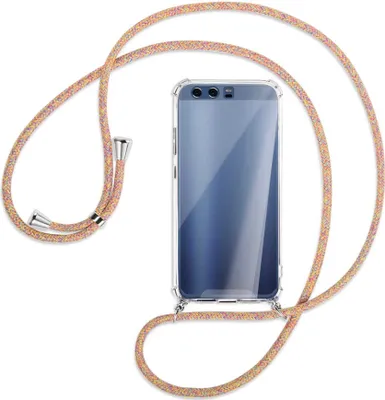 Produktbild von Handykette Backcover-Schutzhülle mit Band (Metall silberfarben) für Huawei P10 - Rainbow