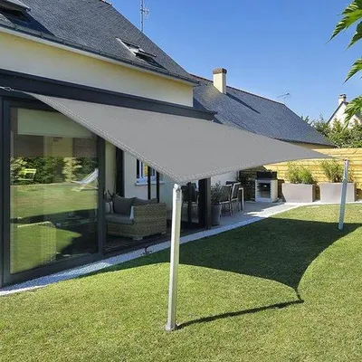 Produktbild von Famanu Sonnensegel 3,5 x 4,5 m - Rechteckig, wasserfest, 95% UV-Schutz, grau