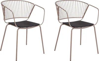 Image de Ensemble de 2 chaises de salle à manger rose or Rigby Lumarko !