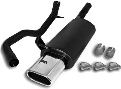 Produktbild von Edelstahl Endschalldämpfer 75x135mm oval VW Golf 4 , New Beetle, Audi A3, Seat Leon