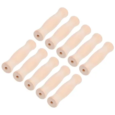 Produktbild von 10er Set Holzgriffe mit 5 mm Durchgangsbohrung, aus massivem Holz,&hitzebeständig,für Grillwerkzeuge,Küchenutensilien,Gartenwerkzeuge&DIY,1,9×8,3 cm
