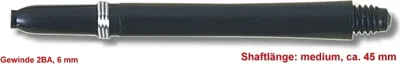 Produktbild von 10 Set Dart Shaft Nylon + Ring medium, ca. 45 mm, schwarz